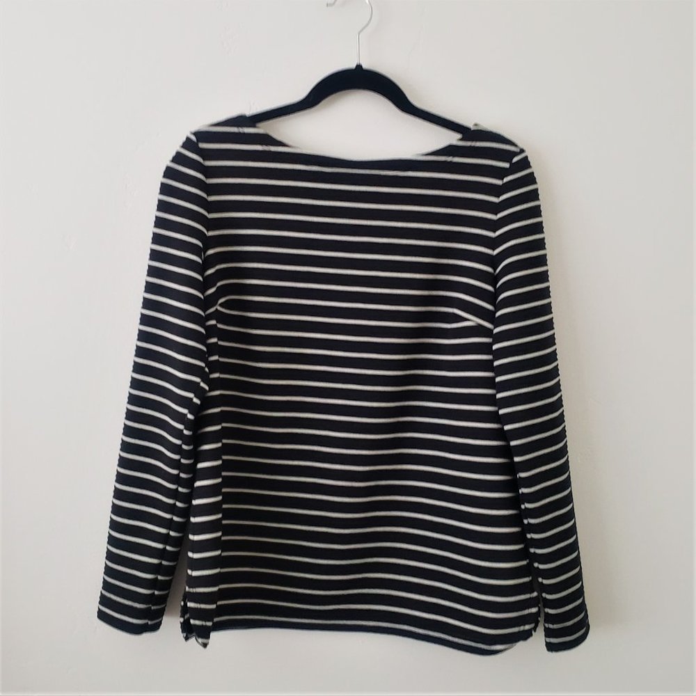 Talbots Black and White striped long sleeve, M